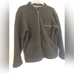 Fisherman Out Of Ireland Gray Zipped Cardigan - Made Of Pure New Wool Size Small